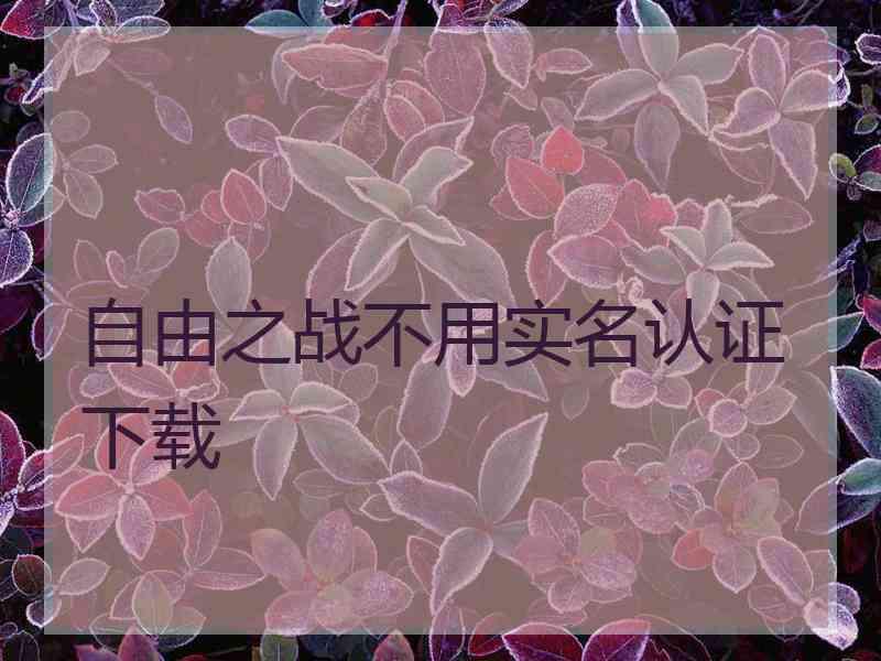 自由之战不用实名认证下载
