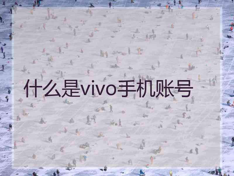 什么是vivo手机账号