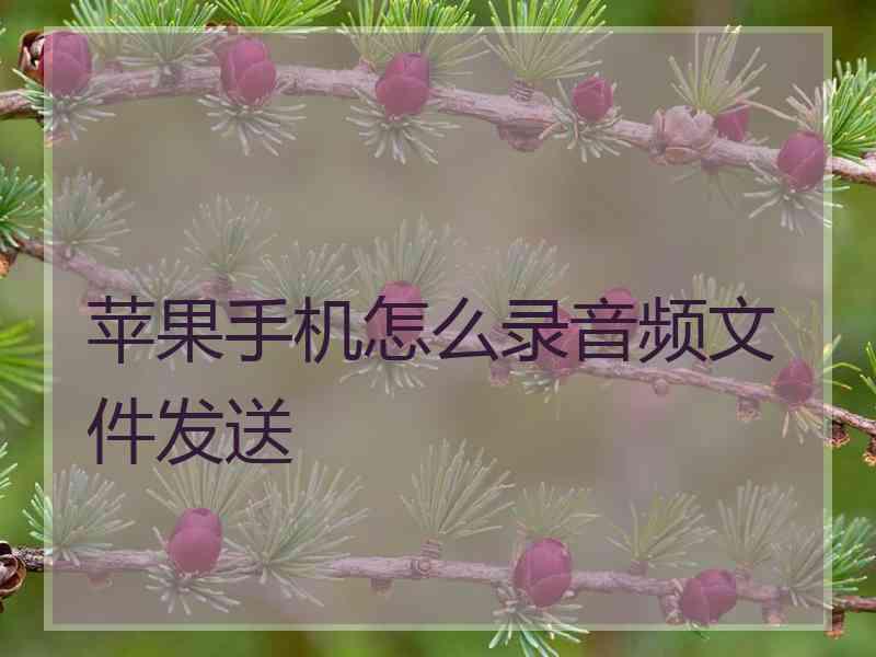 苹果手机怎么录音频文件发送