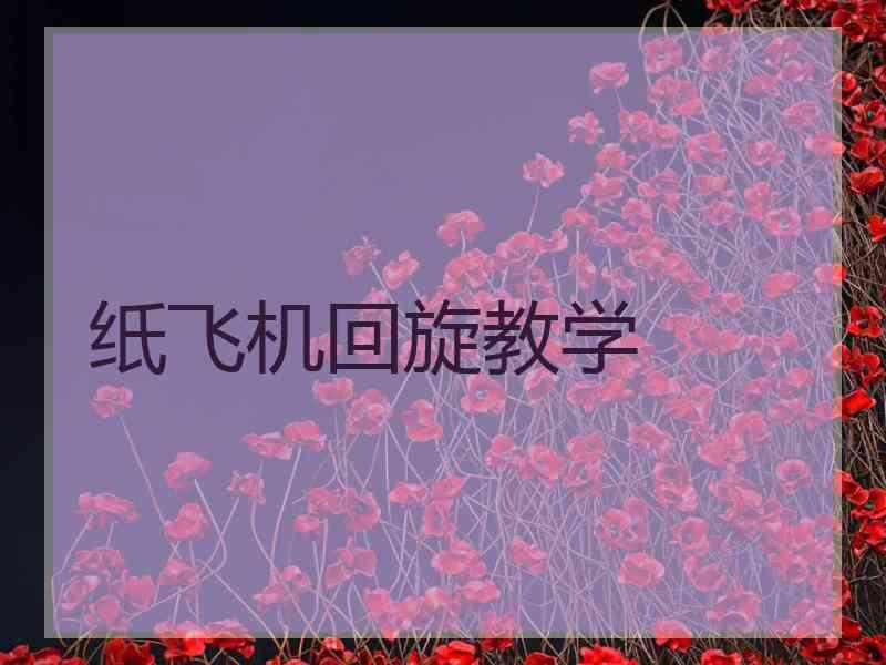 纸飞机回旋教学