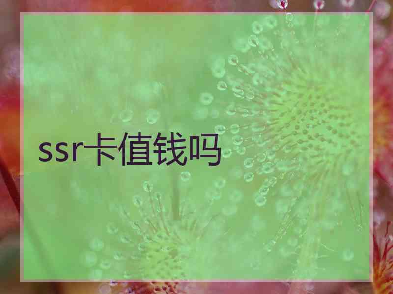 ssr卡值钱吗