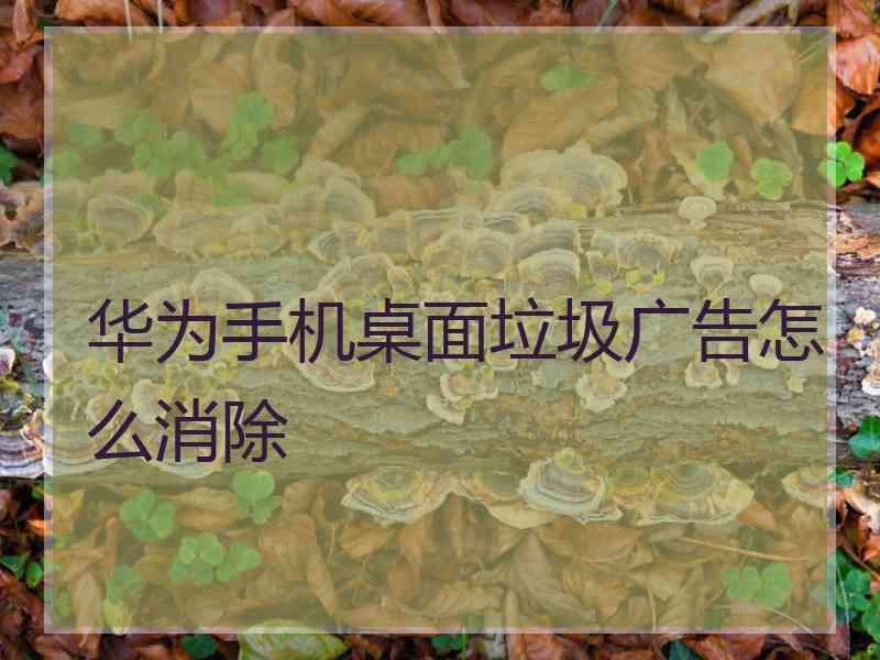 华为手机桌面垃圾广告怎么消除