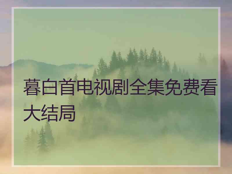 暮白首电视剧全集免费看大结局