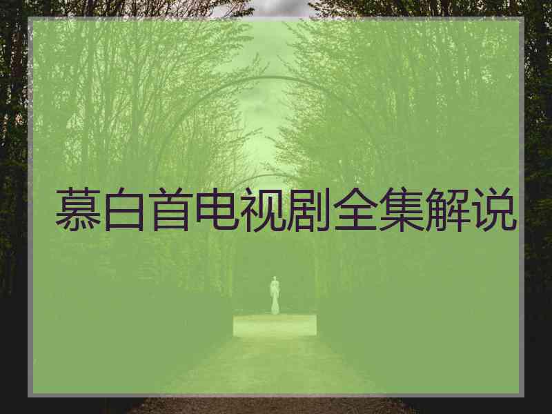 慕白首电视剧全集解说