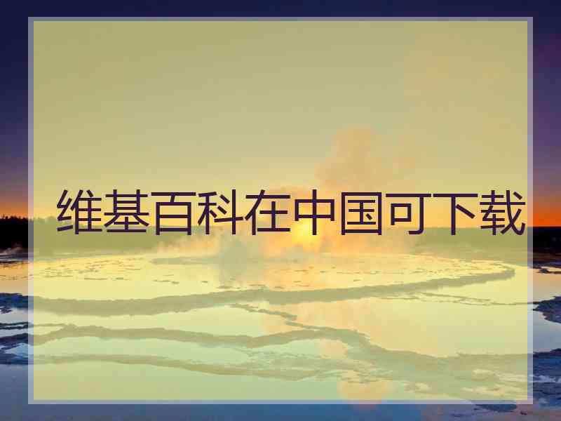 维基百科在中国可下载