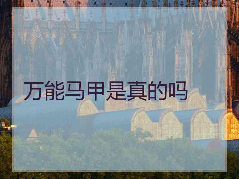 万能马甲是真的吗