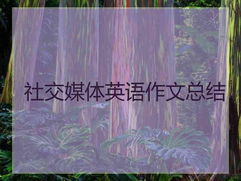 社交媒体英语作文总结