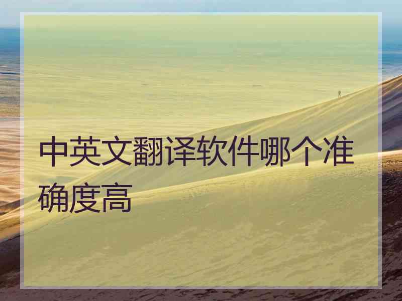 中英文翻译软件哪个准确度高