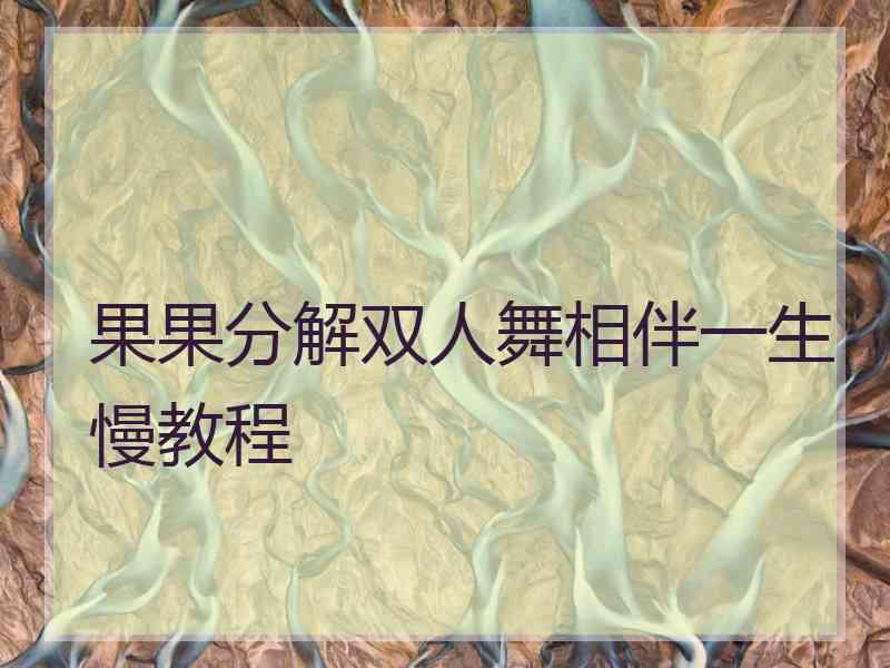果果分解双人舞相伴一生慢教程