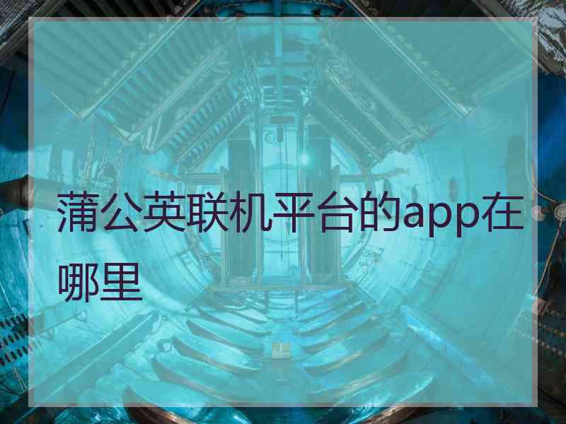 蒲公英联机平台的app在哪里