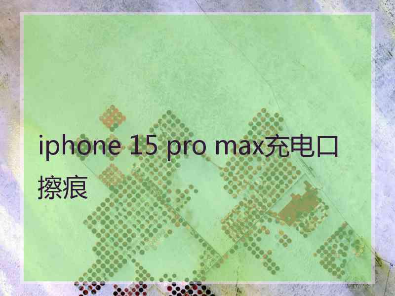 iphone 15 pro max充电口擦痕