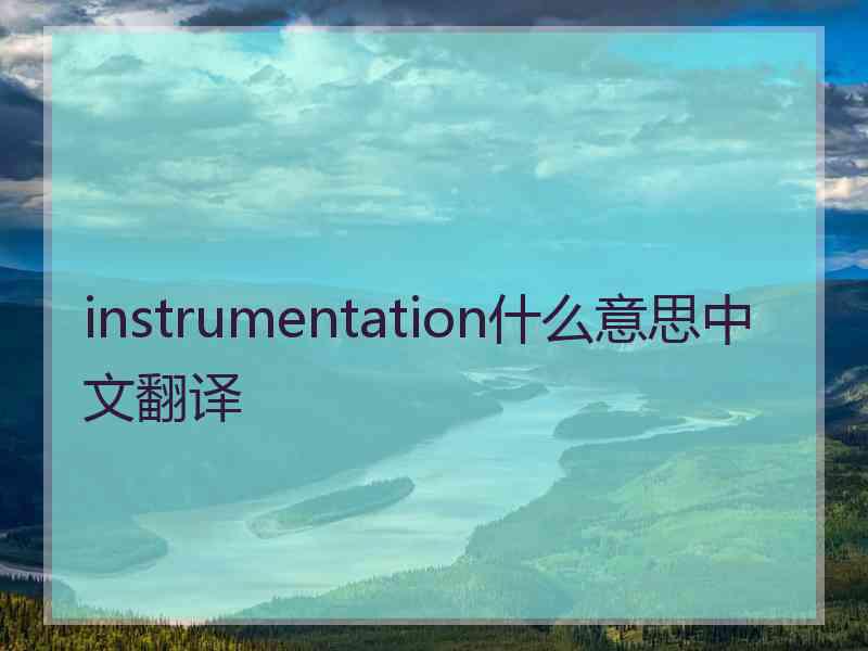 instrumentation什么意思中文翻译