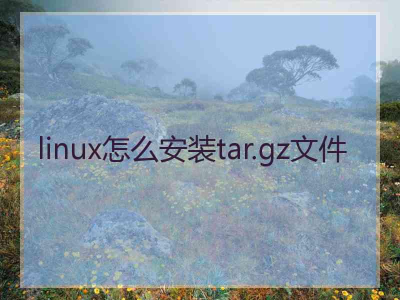 linux怎么安装tar.gz文件