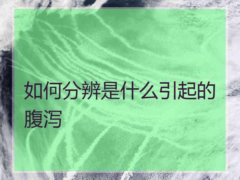 如何分辨是什么引起的腹泻