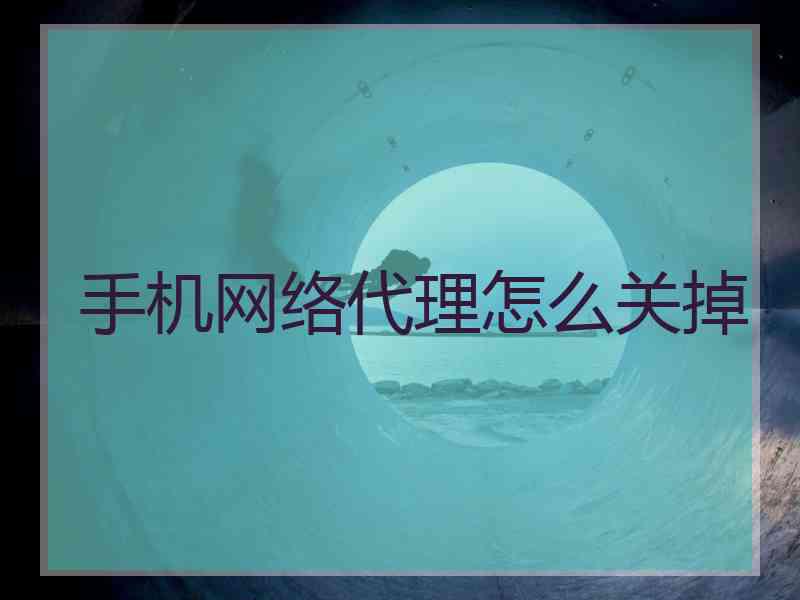 手机网络代理怎么关掉