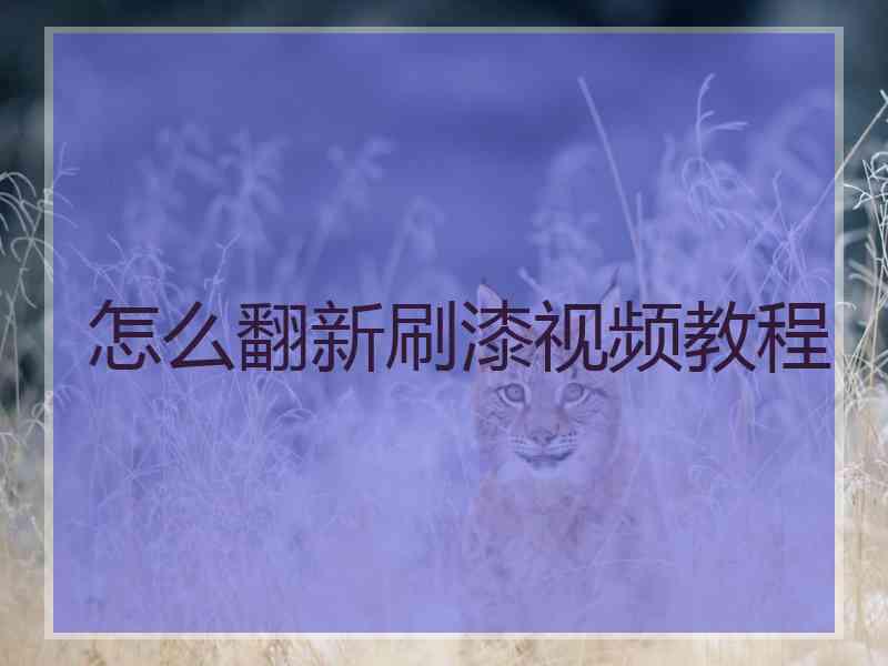 怎么翻新刷漆视频教程