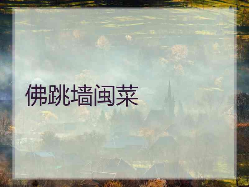 佛跳墙闽菜
