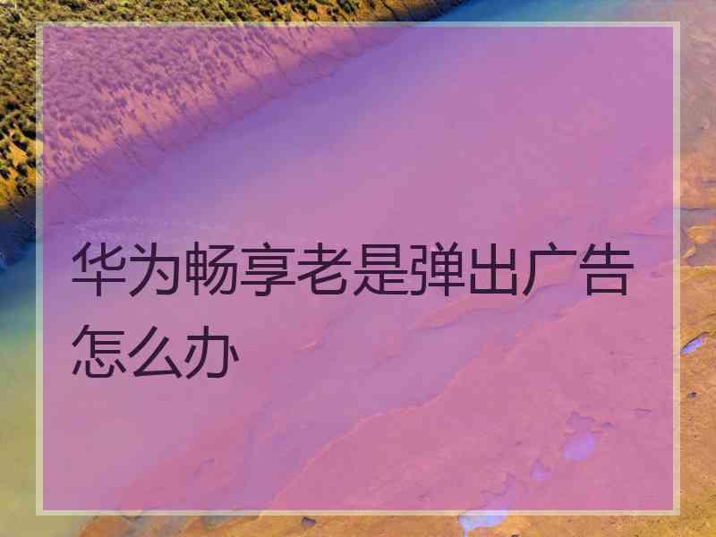 华为畅享老是弹出广告怎么办