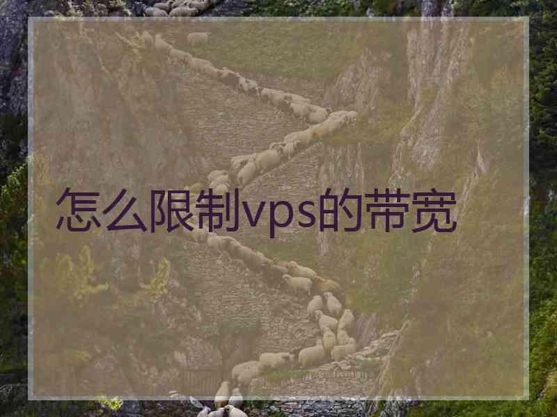 怎么限制vps的带宽