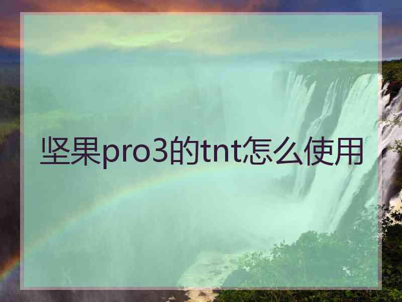 坚果pro3的tnt怎么使用