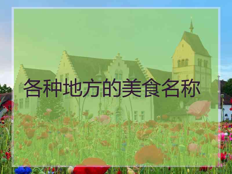 各种地方的美食名称