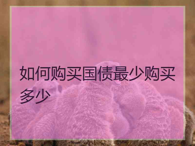 如何购买国债最少购买多少