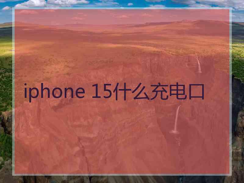 iphone 15什么充电口