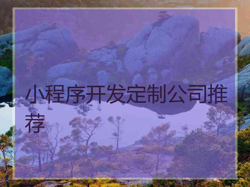 小程序开发定制公司推荐