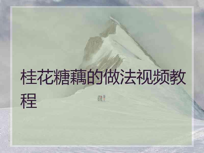 桂花糖藕的做法视频教程