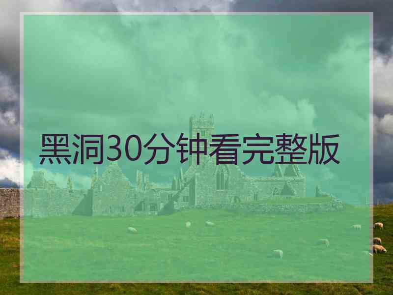 黑洞30分钟看完整版