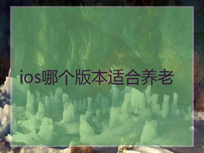 ios哪个版本适合养老