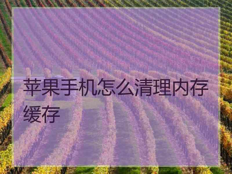 苹果手机怎么清理内存缓存