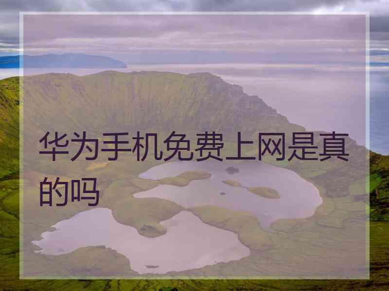 华为手机免费上网是真的吗