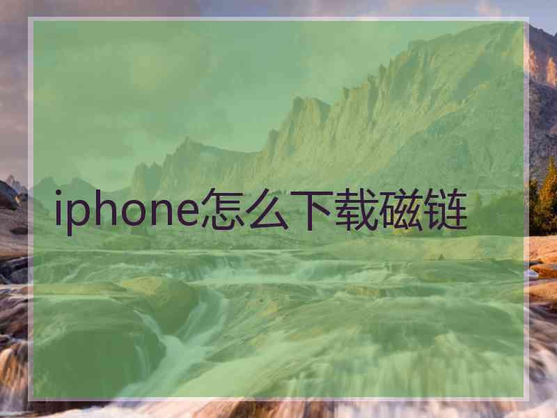 iphone怎么下载磁链