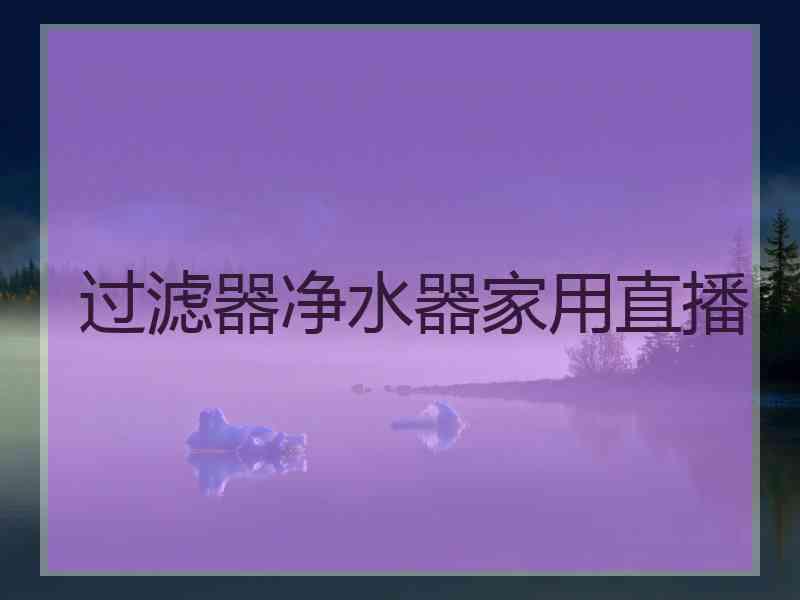 过滤器净水器家用直播