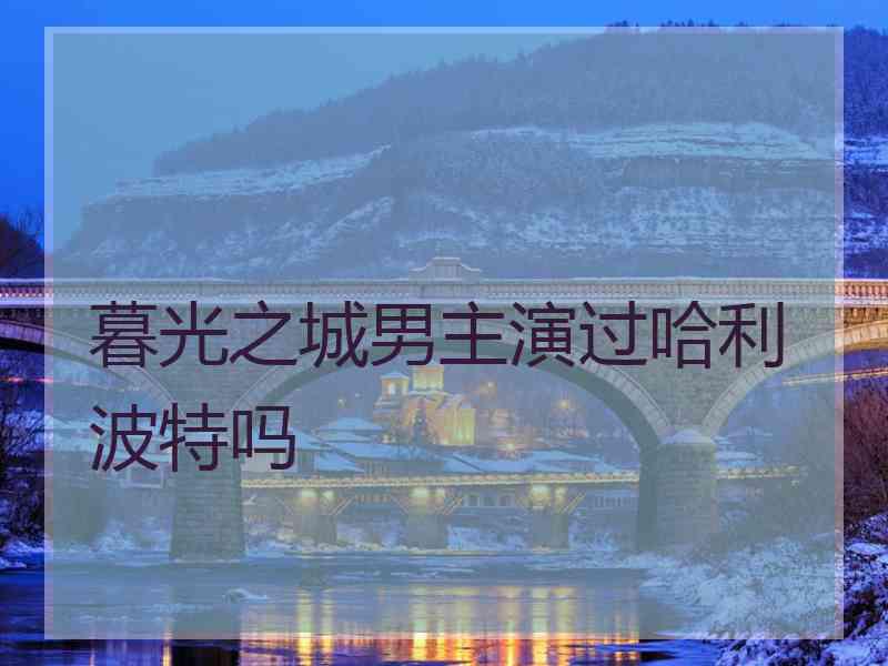 暮光之城男主演过哈利波特吗