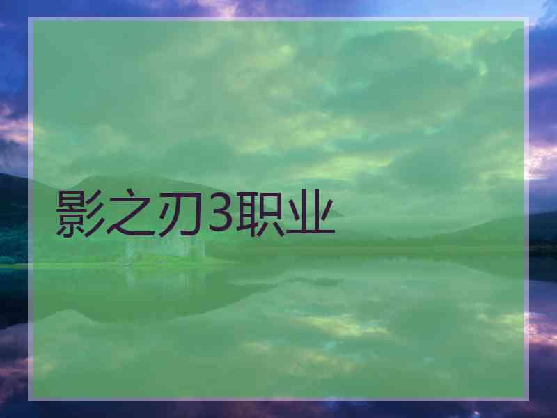 影之刃3职业