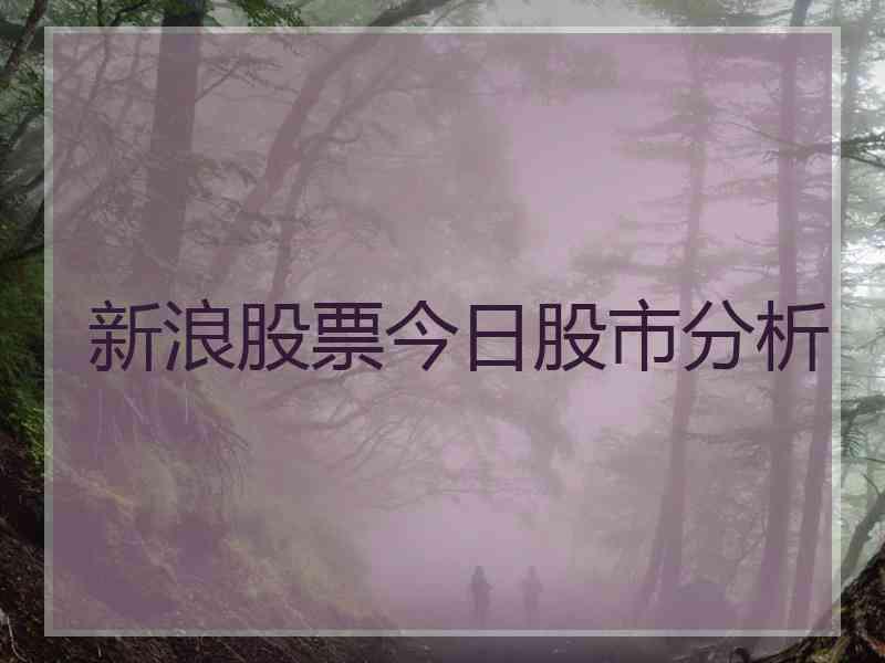 新浪股票今日股市分析