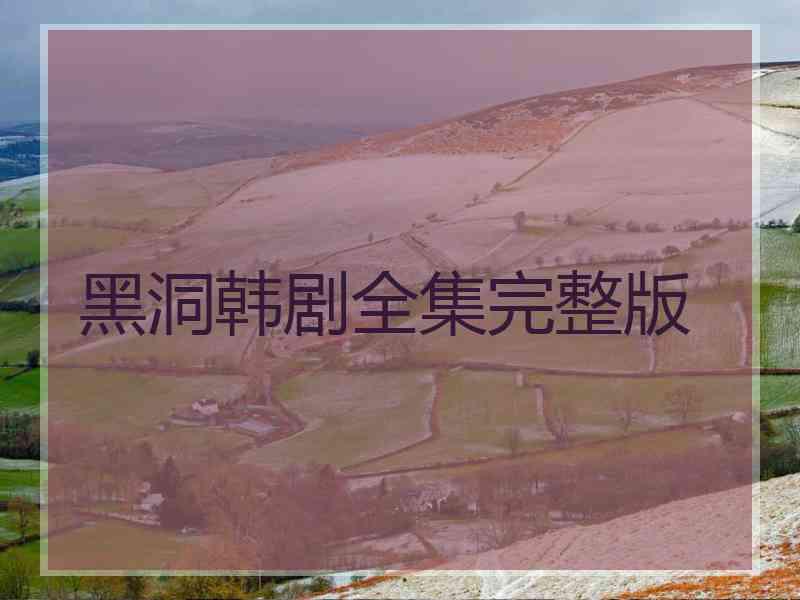 黑洞韩剧全集完整版