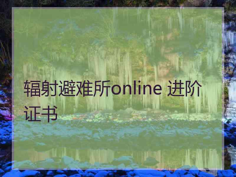 辐射避难所online 进阶证书