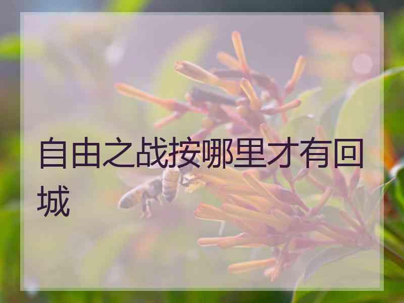 自由之战按哪里才有回城