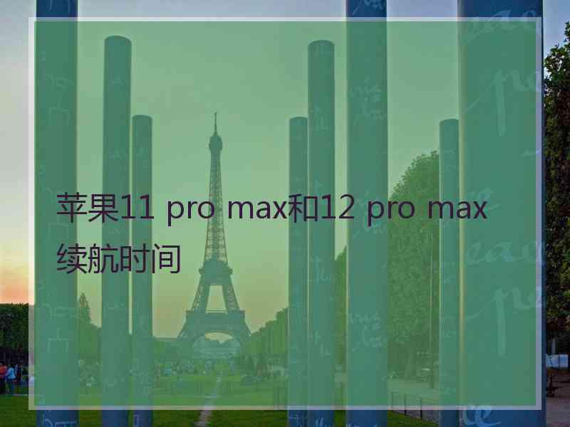 苹果11 pro max和12 pro max续航时间