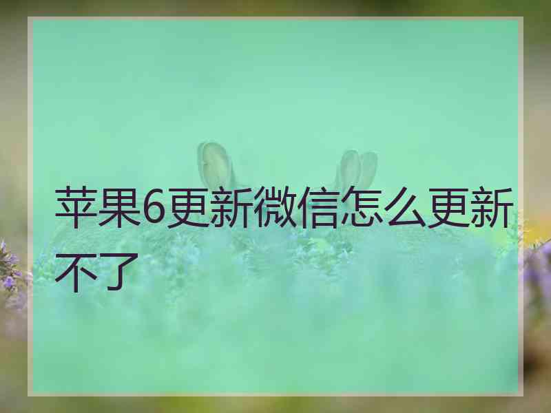 苹果6更新微信怎么更新不了