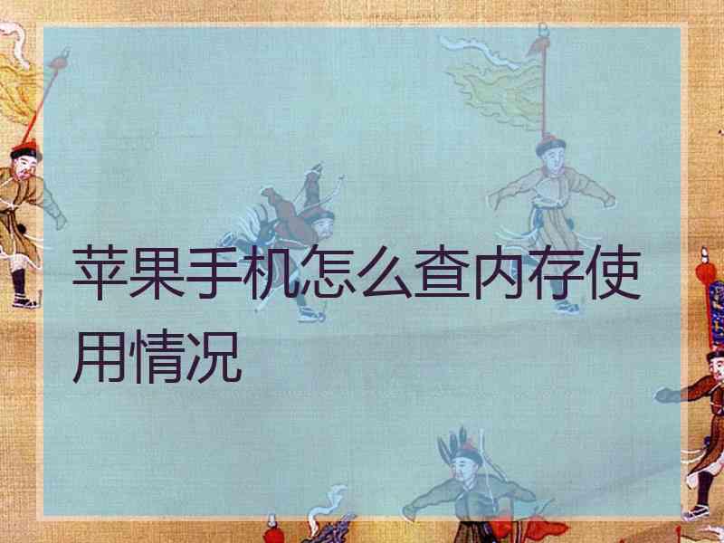 苹果手机怎么查内存使用情况