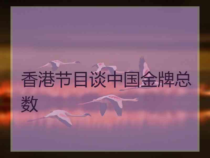 香港节目谈中国金牌总数
