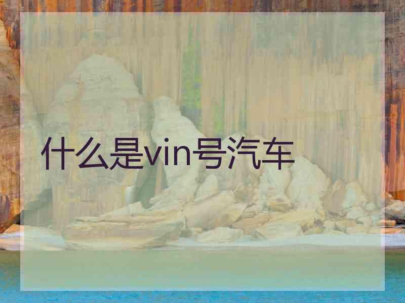 什么是vin号汽车