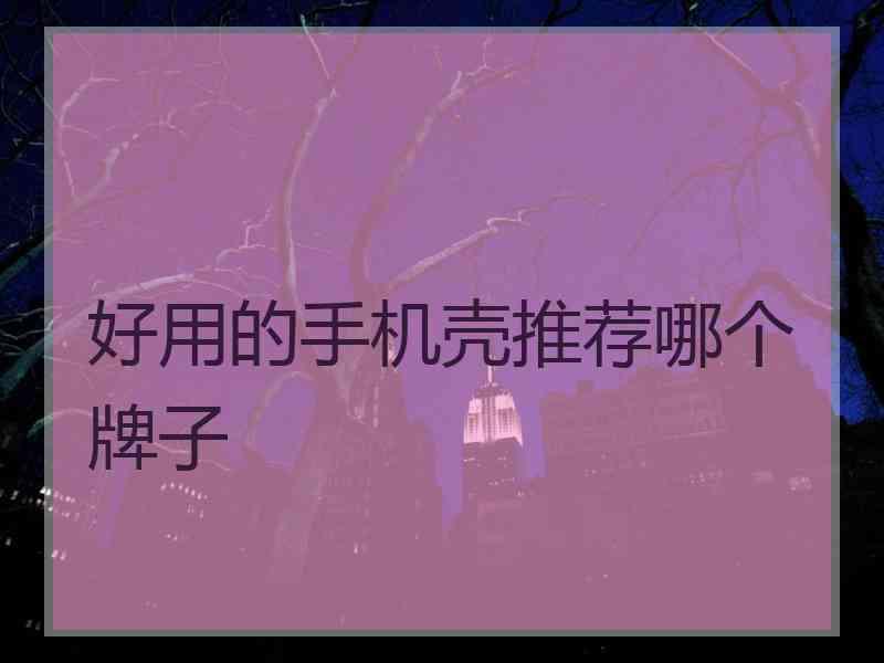 好用的手机壳推荐哪个牌子