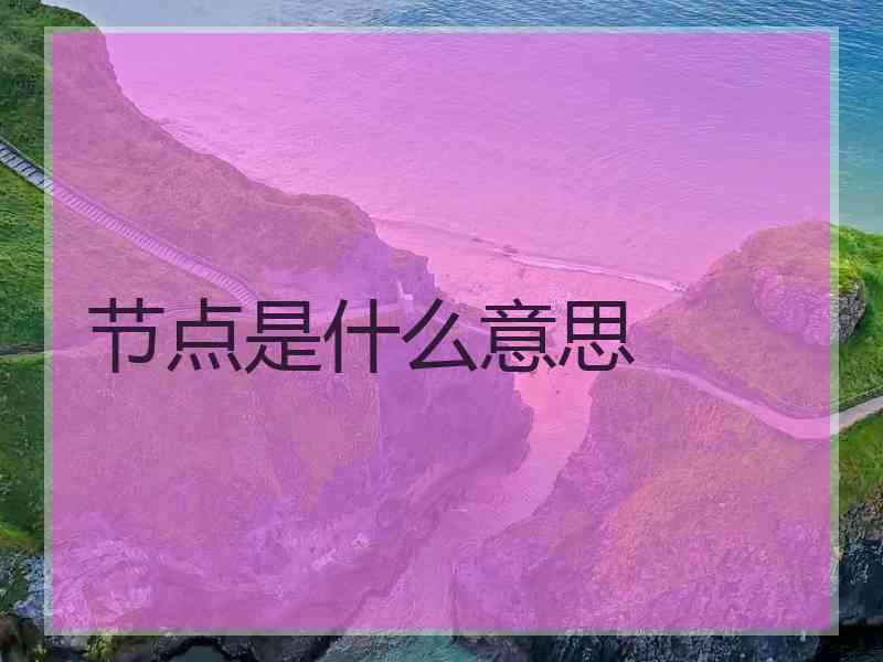 节点是什么意思