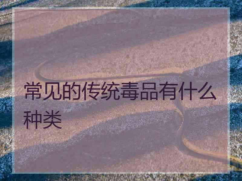 常见的传统毒品有什么种类