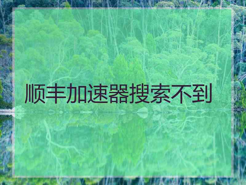 顺丰加速器搜索不到